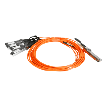 K-QSFXSF-AO5M 40Gb/s QSFP+ to 4x SFP+ Active Optical 5 meter Split Cable QDR