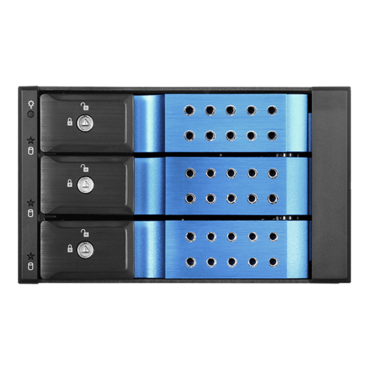 BPN-DE230HD-BLUE Trayless 2x 5.25&quot; to 3x 3.5&quot; 12Gb/s HDD Hot-swap Rack