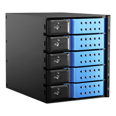 BPN-DE350HD-BLUE Trayless 3x 5.25" to 5x 3.5" 12Gb/s HDD Hot-swap Rack