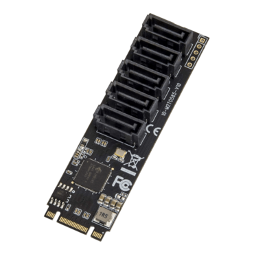 5 port Non-RAID SATA III 6Gbp/s to M.2 B+M Key Adapter PCI-e 3.0 x2 bandwidth