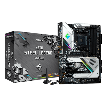 X570 Steel Legend WiFi AX, AMD X570 Chipset, AM4, HDMI, ATX Motherboard