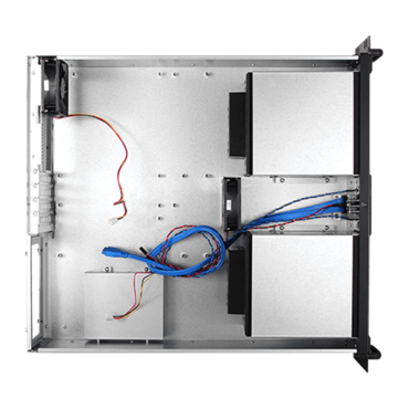 D-3100HB-BLUE, Blue HDD Handle, 10x 3.5" Hotswap Bays, No PSU, ATX, Black/Blue, 3U Chassis
