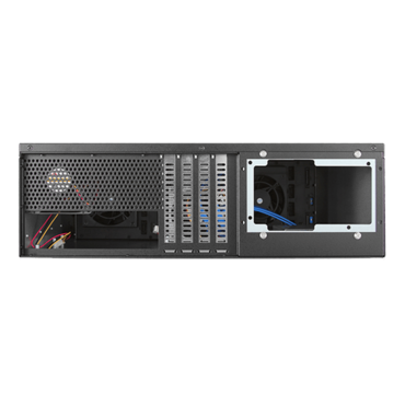 D-3100HN-BLUE, Blue HDD Handle, 10x 3.5&quot; Hotswap Bays, No PSU, ATX, Black/Blue, 3U Chassis