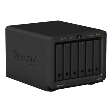 DS620slim 6-bay NAS Server, Intel® Celeron® J3355 2-core 2.5 GHz, 6GB DDR3 RAM (2GB pre-installed), SATA 6Gb/s, GbLAN / 2, USB 2.0 / 2, 65W PSU