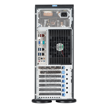 SuperWorkstation 5049A-T, 4U Tower, Intel® C621, 8x 3.5&quot; SAS/SATA Hotswap, 4x M.2 NVMe, 12x DDR4, 1x 10GBase-T and 1x 1GbE LAN ports, 1200W PSU