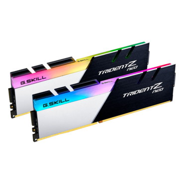 16GB Kit (2 x 8GB) Trident Z Neo DDR4 3600MHz, CL18-22-22-42, Black-Silver, RGB LED, DIMM Memory