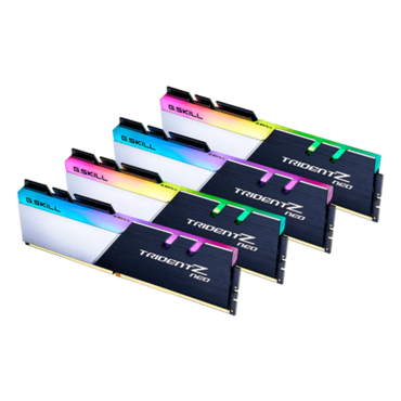 64GB Kit (4 x 16GB) Trident Z Neo DDR4 3600MHz, CL16-19-19-39, Black-Silver, RGB LED, DIMM Memory