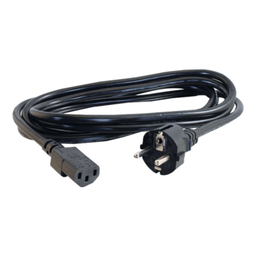 C2G 03138 14 AWG European Power Cord - CEE7/7 to IEC320C13, TAA Compliant, Black (8.20 Feet, 2.5 Meters)