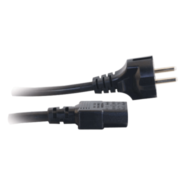 C2G 03138 14 AWG European Power Cord - CEE7/7 to IEC320C13, TAA Compliant, Black (8.20 Feet, 2.5 Meters)