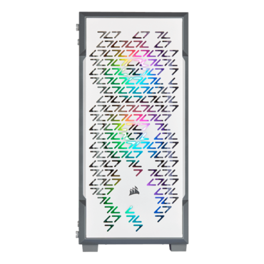 iCUE 220T RGB Airflow, Tempered Glass, No PSU, ATX, White, Mid Tower Case