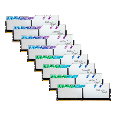 64GB Kit (8 x 8GB) Trident Z Royal DDR4 3200MHz, CL14, Silver, RGB LED, DIMM Memory OEM