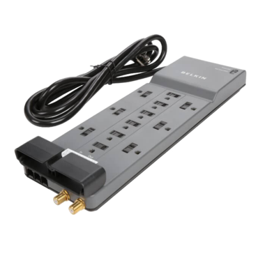 BE112234-08, 12 Outlets, 6-ft cord, 120V, Gray, Surge Protector