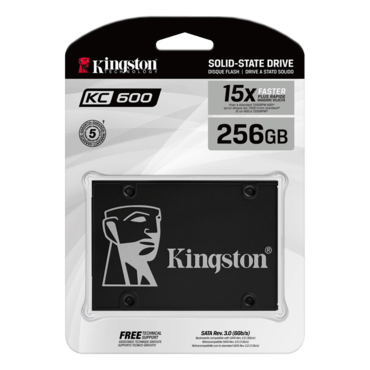256GB KC600 7mm, 550 / 500 MB/s, 3D TLC NAND, SATA 6Gb/s, 2.5" SSD