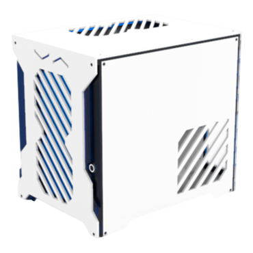 MCL1.0, Acrylic Side Panel, No PSU, ATX, Matte White/Frosted Blue, Mid Tower Case