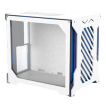 MCL1.0, Acrylic Side Panel, No PSU, ATX, Matte White/Frosted Blue, Mid Tower Case