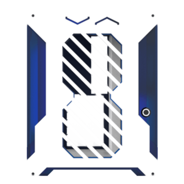 MCL1.0, Acrylic Side Panel, No PSU, ATX, Matte White/Frosted Blue, Mid Tower Case