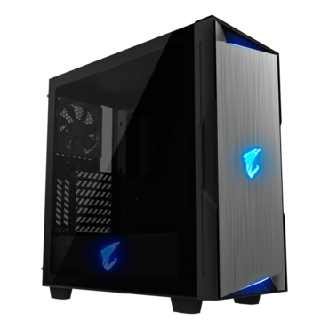 AORUS C300 GLASS, Tempered Glass, No PSU, ATX, Black, Mid Tower Case