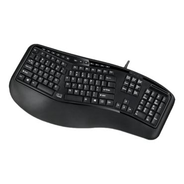 AKB-150SB, Wired, Black, Membrane Ergonomic Keyboard - TAA Compliant