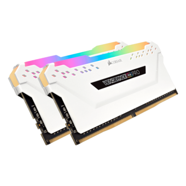 32GB Kit (2 x 16GB) VENGEANCE® RGB Pro DDR4 2666MHz, CL16, White, RGB LED, DIMM Memory