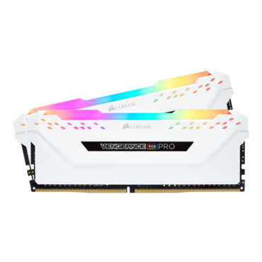 32GB Kit (2 x 16GB) VENGEANCE® RGB Pro DDR4 2666MHz, CL16, White, RGB LED, DIMM Memory