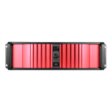 D Storm D-300SEA-RD-75S2UPD8, Red Bezel, 4x 5.25&quot;, 3x 3.5&quot; Drive Bays, 750W Rdt PSU, ATX, Black, 3U Chassis