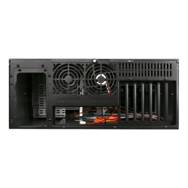 D Storm D-400SEA-RD-T7SA, Red Bezel, 4x 5.25", 3x 3.5" Drive Bays, No PSU, ATX, Black, 4U Chassis
