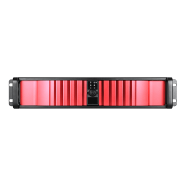 D Storm D-200SEA-RD-T7SA, Red Bezel, 2x 5.25&quot;, 2x 3.5&quot; Drive Bays, No PSU, ATX, Black, 2U Chassis