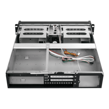 D Storm D-200SEA-RD-T7SA, Red Bezel, 2x 5.25", 2x 3.5" Drive Bays, No PSU, ATX, Black, 2U Chassis