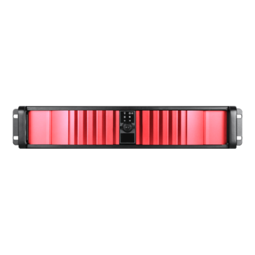 D Storm D-200SEA-RD-75S2UPD8, Red Bezel, 2x 5.25&quot;, 2x 3.5&quot; Drive Bays, 750W Rdt PSU, ATX, Black, 2U Chassis