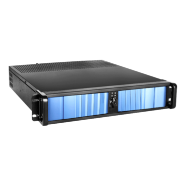 D Storm D-200SEA-BL-HDD2535, Blue Bezel, 2x 5.25", 2x 3.5" Drive Bays, No PSU, ATX, Black, 2U Chassis