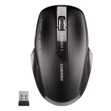 MW 2310 2.0, 2400-dpi, Wireless, Black, Optical Ergonomic Mouse