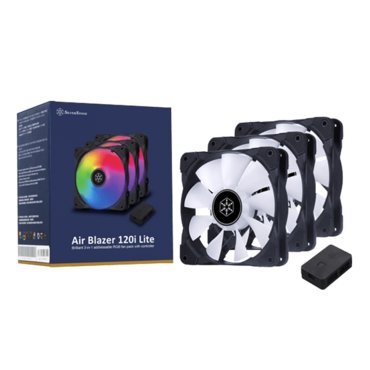 Air Blazer 120i Lite 3 x 120mm, w/ Controller, ARGB LEDs, 1200 RPM, 37.5 CFM, 24 dBA, Cooling Fans