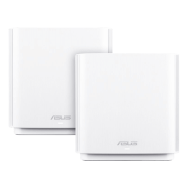 ZenWiFi AX White WiFi Mesh System (XT8 2 Pack), IEEE 802.11ax, Tri-Band 2.4 / 5GHz / 5GHz, 574 / 1201 / 4804 Mbps, 3xRJ45, 1x USB 3.0, Retail Wireless Router