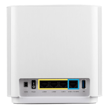 ZenWiFi AX White WiFi Mesh System (XT8 2 Pack), IEEE 802.11ax, Tri-Band 2.4 / 5GHz / 5GHz, 574 / 1201 / 4804 Mbps, 3xRJ45, 1x USB 3.0, Retail Wireless Router
