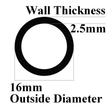 Borosilicate Glass 16MM OD X 2.5MM TUBE - 5ft