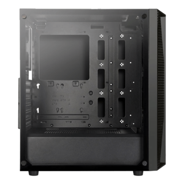 FARA B1, Tempered Glass, No PSU, ATX, Black, Mid Tower Case