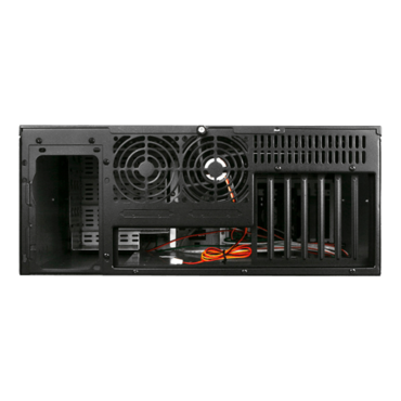D Storm D-400SEA-BL-RAIL24, Blue Bezel, 4x 5.25", 3x 3.5" Drive Bays, w/ 20" Sliding Rail Kit, No PSU, ATX, Black, 4U Chassis