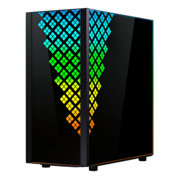 Dawn TG, Tempered Glass, No PSU, E-ATX, Black, Mid Tower Case