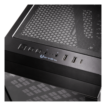 Dawn TG, Tempered Glass, No PSU, E-ATX, Black, Mid Tower Case