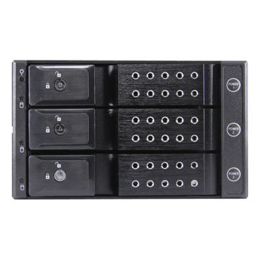 BPN-DE230P-BLACK, Trayless 2x 5.25&quot; to 3x 3.5&quot;, SAS/SATA 12Gb/s, HDD, Black Hot-swap Rack w/ Independent HDD Power Switch