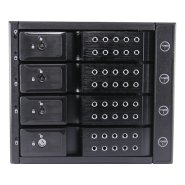 BPN-DE340P-BLACK, Trayless 3x 5.25&quot; to 4x 3.5&quot;, SAS/SATA 12Gb/s, HDD, Black Hot-swap Rack w/ Independent HDD Power Switch