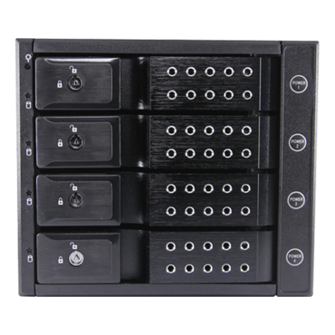 BPN-DE340P-BLACK, Trayless 3x 5.25&quot; to 4x 3.5&quot;, SAS/SATA 12Gb/s, HDD, Black Hot-swap Rack w/ Independent HDD Power Switch