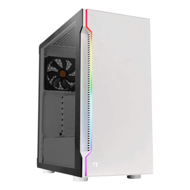 H200 Snow RGB Tempered Glass, No PSU, ATX, White, Mid Tower Case