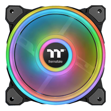 Riing Quad 12 RGB Radiator Fan TT Premium 3 x 120mm, w/ Controller, RGB LEDs, 1500 RPM, 40.9 CFM, 25 dBA, Cooling Fans