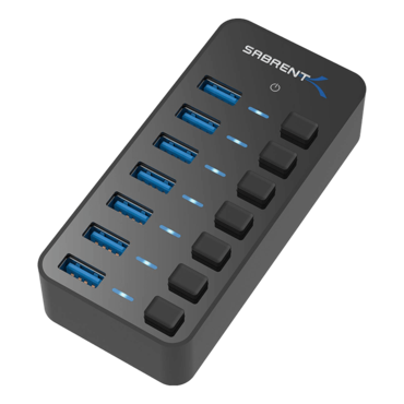 36W 7-Port USB 3.0 Hub with Individual Power Switches and LEDs (HB-BUP7)