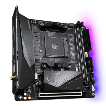 B550I AORUS PRO AX, AMD B550 Chipset, AM4, DP, Mini-ITX Motherboard