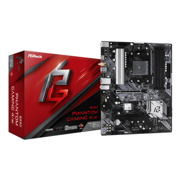 B550 Phantom Gaming 4/ac, AMD B550 Chipset, AM4, HDMI, ATX Motherboard