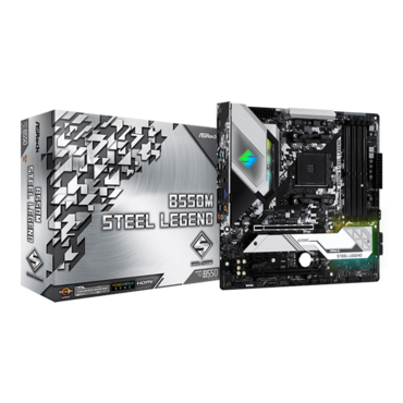 B550M Steel Legend, AMD B550 Chipset, AM4, DP, microATX Motherboard