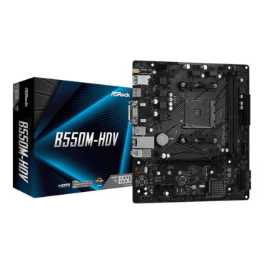 B550M-HDV, AMD B550 Chipset, AM4, HDMI, microATX Motherboard