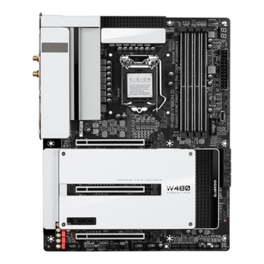 W480 VISION D, Intel® W480 Chipset, LGA 1200, 2x Thunderbolt™ 3, ATX Motherboard